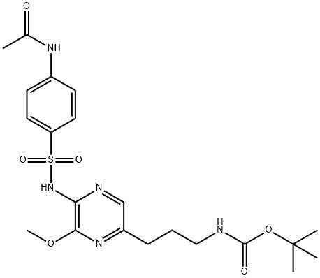 (3-(5-(4-AcetaMidophenylsulfonaMido)-6-Methoxypyrazin-2-yl)propyl)carbaMate tert-Butyl Ester 结构式