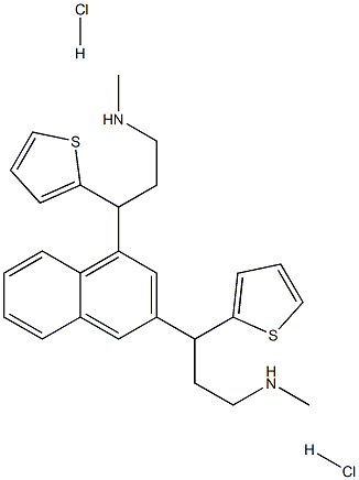 3,3'-(Naphthalene-1,3-diyl)bis(N-Methyl-3-(thiophen-2-yl)propan-1-aMine) Dihydrochloride 结构式