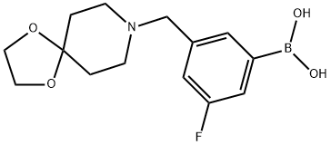 (3-(1,4-二氧杂-8-氮杂螺[4.5]癸烷-8-基甲基)-5-氟苯基)硼酸 结构式