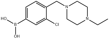 (3-氯-4-((4-乙基哌嗪-1-基)甲基)苯基)硼酸 结构式