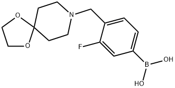 (4-(1,4-二氧杂-8-氮杂螺[4.5]癸烷-8-基甲基)-3-氟苯基)硼酸 结构式