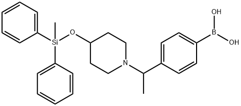 (4-(1-(4-((叔-丁基二苯基甲硅烷基)氧代)哌啶-1-基)乙基)苯基)硼酸 结构式