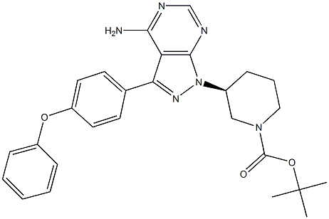 (S)-tert-butyl 3-(4-aMino-3-(4-phenoxyphenyl)-1H-pyrazolo[3,4-d]pyriMidin-1-yl)piperidine-1-carboxylate 结构式