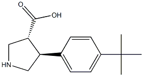 (+/-)-trans-4-(4-tert-butyl-phenyl)-pyrrolidine-3-carboxylic acid 结构式