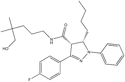 (4R,5S)-5-butyl-3-(4-fluorophenyl)-N-(5-hydroxy-4,4-diMethylpentyl)-1-phenyl-4,5-dihydro-1H-pyrazole-4-carboxaMide 结构式