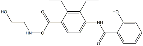 二乙基(2-羟乙基)氨基P -[O -(羟基)苯甲酰胺基]苯甲酸酯 结构式