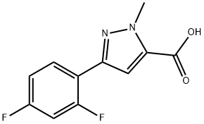 3-(2,4-DIFLUOROPHENYL)-1-METHYL-1H-PYRAZOLE-5-CARBOXYLIC ACID 结构式