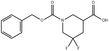 1-(benzyloxycarbonyl)-5,5-difluoropiperidine-3-carboxylic acid 结构式