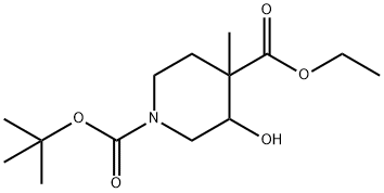 1-tert-butyl 4-ethyl 3-hydroxy-4-Methylpiperidine-1,4-dicarboxylate 结构式