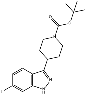 tert-butyl 4-(6-fluoro-1H-indazol-3-yl)piperidine-1-carboxylate 结构式