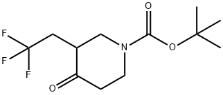 4-氧代-3-(2,2,2-三氟乙基)哌啶-1-甲酸叔丁酯 结构式