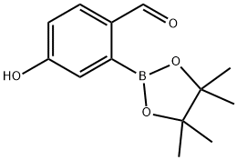 4-羟基-2-(4,4,5,5-四甲基-1,3,2-二氧硼杂环戊烷-2-基)苯甲醛 结构式