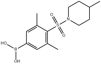 (3,5-二甲基-4-((4-甲基哌啶-1-基)磺酰)苯基)硼酸 结构式