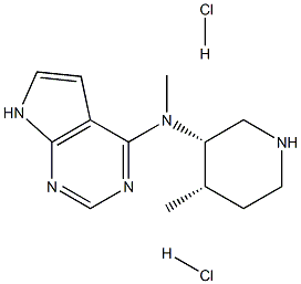 N-甲基-N-((3S,4S)-4-甲基哌啶-3-基)-7H-吡咯并[2,3-D]嘧啶-4-胺二盐酸盐 结构式