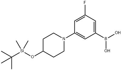 (3-(4-((叔-丁基二甲基甲硅烷基)氧代)哌啶-1-基)-5-氟苯基)硼酸 结构式