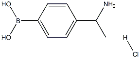 (4-(1-氨基乙基)苯基)硼酸盐酸 结构式