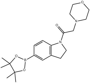 2-吗啉代-1-(5-(4,4,5,5-四甲基-1,3,2-二噁硼戊环-2-基)二氢吲哚-1-基)乙酮 结构式