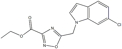 ethyl 5-((6-chloro-1H-indol-1-yl)Methyl)-1,2,4-oxadiazole-3-carboxylate 结构式
