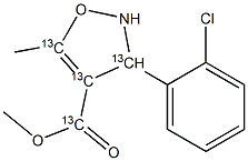 3-(2-Chlorophenyl)-5-Methyl-2,3-dihydroisoxazole-4-carboxylic Acid Methyl Ester-13C4 结构式