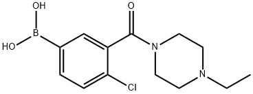 (4-氯-3-(4-乙基哌嗪-1-羰基)苯基)硼酸 结构式