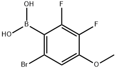 (6-溴-2,3-二氟-4-甲氧苯基)硼酸 结构式