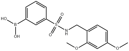 (3-(N-(2,4-二甲氧苄基)氨磺酰)苯基)硼酸 结构式