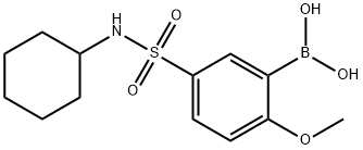 (5-(N-环己基氨磺酰)-2-甲氧苯基)硼酸 结构式