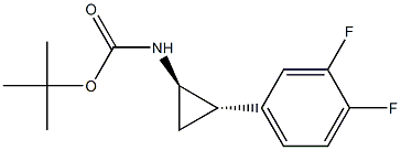 (反)-2-(3,4-二氟苯基)叔丁氧羰基环丙胺 结构式