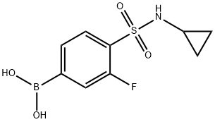 (4-(N-环丙基氨磺酰)-3-氟苯基)硼酸 结构式