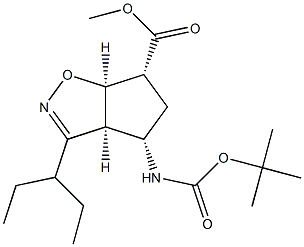 (3aS,4S,6R,6aR)-Methyl 4-(tert-butoxycarbonylaMino)-3-(pentan-3-yl)-4,5,6,6a-tetrahydro-3aH-cyclopenta[d]isoxazole-6-carboxylate 结构式