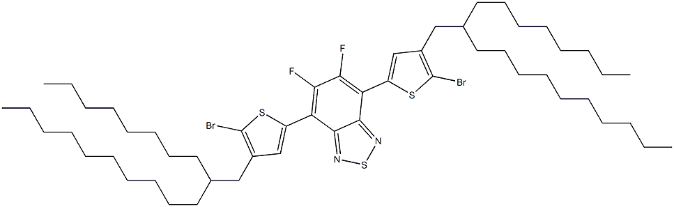 4,7-bis(5-broMo-4-(2-octyldodecyl)thiophen-2-yl)-5,6-difluorobenzo[c][1,2,5]thiadiazole 结构式