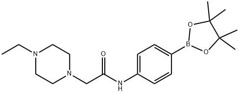 2-(4-乙基哌嗪-1-基)-N-(4-(4,4,5,5-四甲基-1,3,2-二硼戊环-2-基)苯基)乙酰胺 结构式