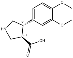 (+/-)-trans-4-(3,4-diMethoxy-phenyl)-pyrrolidine-3-carboxylic acid 结构式