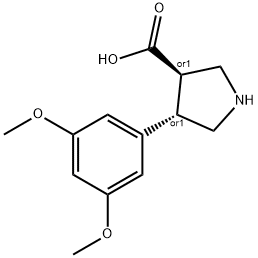 (+/-)-trans-4-(3,5-diMethoxy-phenyl)-pyrrolidine-3-carboxylic acid 结构式