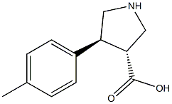 (+/-)-trans-4-(4-Methyl-phenyl)-pyrrolidine-3-carboxylic acid 结构式