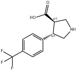 (3R,4S)-4-(4-(三氟甲基)苯基)吡咯烷-3-羧酸 结构式
