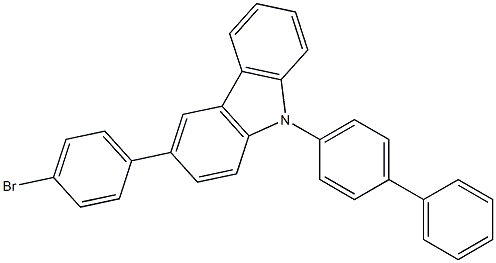 9-(4-联苯基)-3-(4-溴苯基)-9H-咔唑 结构式