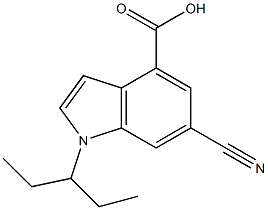 6-氰基-1-(戊烷-3-基)-1H-吲哚-4-羧酸 结构式