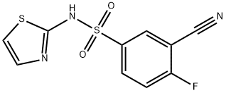 3-氰基-4-氟-N-(噻唑-2-基)苯磺酰胺 结构式