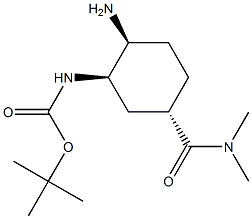 TERT-BUTYL (1R,2S,5S)-2-AMINO-5-(DIMETHYLCARBAMOYL)CYCLOHEXYLCARBAMATE 结构式