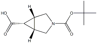 (1R,5S,6S)-3-(叔丁氧羰基)-3-氮杂双环[3.1.0]己烷-6-羧酸 结构式