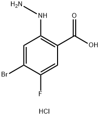 4-BROMO-5-FLUORO-2-HYDRAZINYLBENZOIC ACID HYDROCHLORIDE 结构式