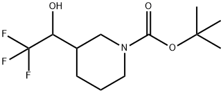 tert-butyl 3-(2,2,2-trifluoro-1-hydroxyethyl)piperidine-1-carboxylate 结构式