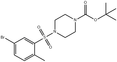 叔-丁基 4-(5-溴-2-甲基苯磺酰)哌嗪-1-羧酸酯 结构式