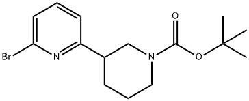 3-(6-溴吡啶-2-基)哌啶-1-甲酸叔丁酯 结构式