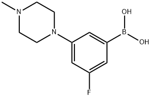 (3 -氟-5-(4-甲基哌啶基))苯硼酸 结构式