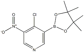 4-氯-3-硝基-5-(4,4,5,5-四甲基-1,3,2-二氧杂环戊硼烷-2-基)吡啶 结构式