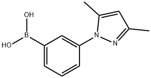 3-(3,5-二甲基-1H-吡唑-1-基)苯硼酸 结构式