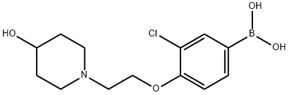 (3-氯-4-(2-(4-羟基哌啶-1-基)乙氧基)苯基)硼酸 结构式