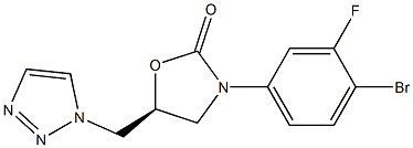 (S)-5-((1H-1,2,3-triazol-1-yl)Methyl)-3-(4-broMo-3-fluorophenyl)oxazolidin-2-one 结构式